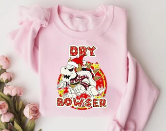 Dry Bowser Christmas Shirt, Ugly Holiday Sweater Tee, Super Mario Gamer Gift, Nintendo Xmas T-Shirt, Skeleton King Dry Bowser Tee