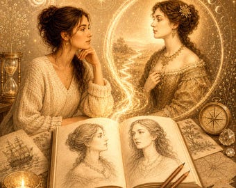 Lectura psíquica de vidas pasadas y retrato | Arte personalizado de conexión del alma, entrega digital en 1 día
