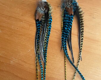 Handmade-Handcrafted-Sri YantraEarrings- Feather Earrings- Festival Jewelry- Purple Feather Earrings-Gifts for Her-Purple Earrings