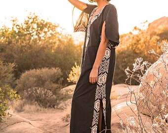 White Linen Dress-Kaftan Dress-Ceremonial Dress- Textiles- Hand Woven- Khadi Dress-Boho Dress- African Print Dress