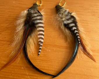 Handmade-Handcrafted-Natural Feather Earrings- Feather Earrings- Festival Jewelry- Short Feather Earrings-Gifts for Her-Festival Fashion