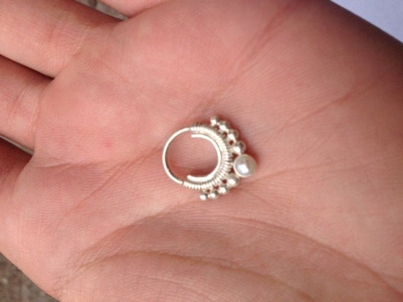 Pearl Septum Ringnose Ringseptum Jewelryseptum Piercingsilver