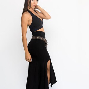 Lågskuren halternecktopp, svart BH-topp, festivalcrop top, danscrop top, boho, EDM, psytrancekläder, Burning Man-topp, älvtopp, pixietopp bild 3