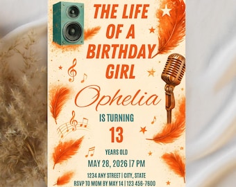 Life of a Birthday Girl Invitation Digital Showgirl Invite Showgirl-Era In My Birthday Era Invitation  Editable Canva Template