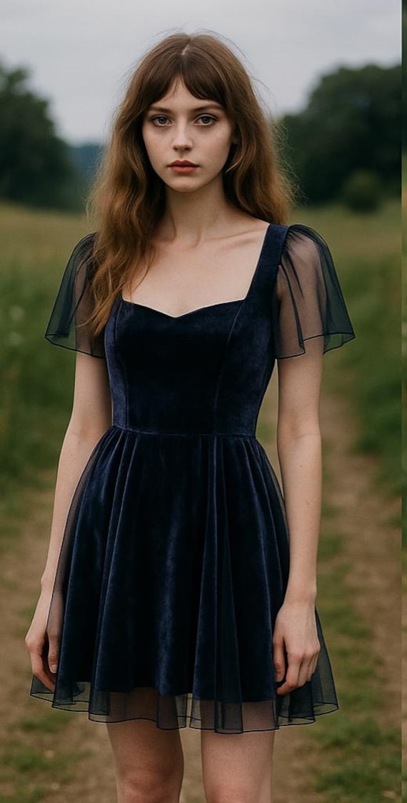 velvet mini dress short sleeve Olive Velvet Norabelle Short Sleeve Mini Dress