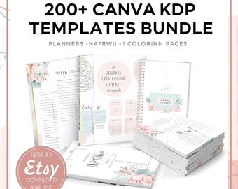 200 Canva KDP Templates Bundle: Planners, Journals, Trackers (Digital Download)