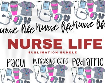 Nurse Sublimation PNG Bundle: 30+ Designs for T-Shirts, Mugs (Digital Download)