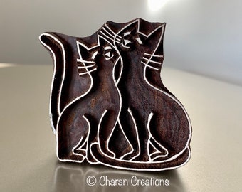 Block Stamps, Printing Stamps, Pottery stamps, Indian Wood Stamps- Cute Cats