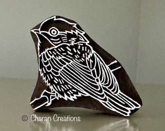 Pottery Stamp, Soap Stamp, Textile Stamp, Indian wood stamp, Tjap- Chickadee