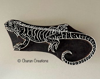 Pottery Stamps, Textile Stamp, Blockprint Stamp, Indian wood stamps- Iguana