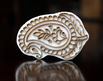 Pottery Stamps, Indian Wood Stamp, Textile Stamp, Wood Blocks, Tjaps, Printing Brass Stamp- Paisley