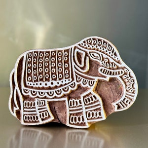 REDUCED Wood Blocks, Tjaps, Carved wood stamps, Indian wood stamps, Pottery Stamps, Soap Stamps Set of Paisley & Elephant image 2