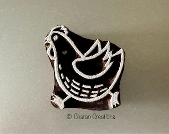 Pottery stamps, Indian Wood Stamps, Blockprint Stamps, Tjaps, Hand-carved Stamps- Chicken