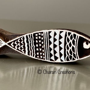 Textile Stamp, Pottery Stamp, Tjaps, Blockprint Stamp- Zentangle Fish #4