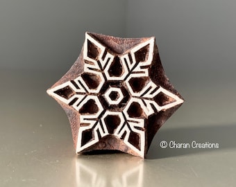 Pottery stamp, Soap Stamp, Printing Stamp, Wood Block Stamp - Small Snowflake