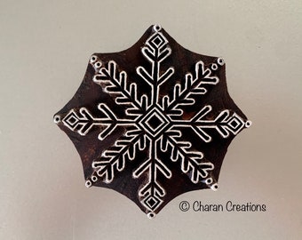 Soap Stamp, Pottery stamp, Textile Stamp, Wood Blocks Printing Stamp- Snowflake 4