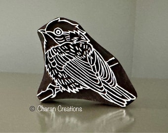 Pottery Stamp, Soap Stamp, Textile Stamp, Indian wood stamp, Tjap- Chickadee