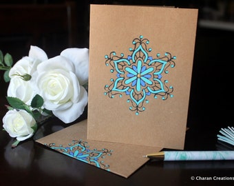 Hand Block Printed Kraft Blank Card with Envelope