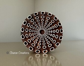 Wood Block Stamp, Pottery  Stamp, Textile Stamp, Soap Stamp - Round Circles Sunburst