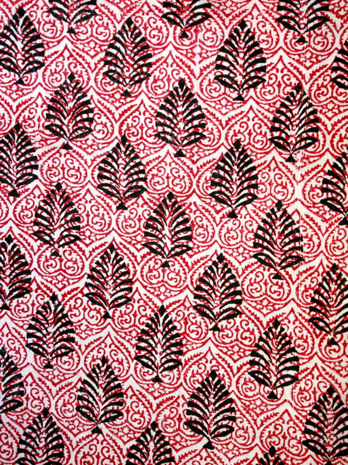 Hand Block Printed Fabric in Beautiful Floral Pattern- One Yard - Etsy