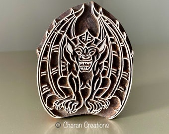 Stamps for Clay, Indian Wood Stamp, Textile Stamp, Wood Blocks, Printing Stamp- Gargoyle