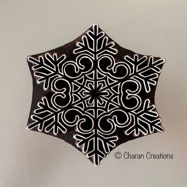 Pottery stamp, Soap Stamp, Printing Stamp, Wood Block Stamp -Snowflake 3