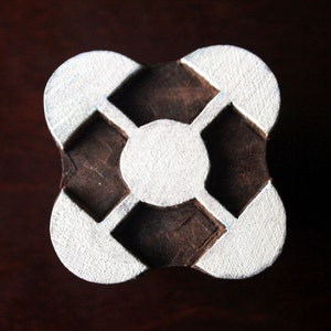 Sellos de madera, sellos textiles, tjaps, sellos de cerámica, bloques tallados a mano - Símbolo Adinkra: Akoma Ntoaso (símbolo de la comprensión)