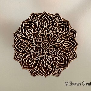 Keramik Stempel, Stoff Stempel, Indischer Holz Stempel, Tjaps, Blockprint Stempel Mandala/Medaillon Bild 3