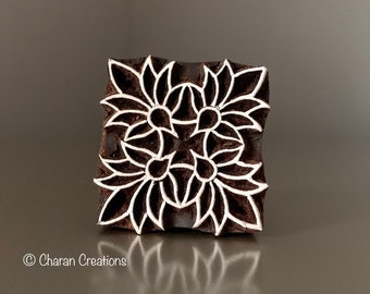 Textile stamp, Blockprint stamp, Pottery stamp, Indian wood stamp- Flower