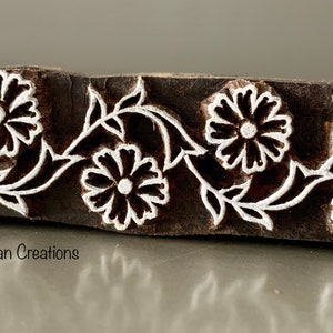 Pottery stamp, Wood stamp, Fabric stamp, soap stamp-Flower Border