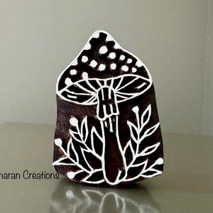 Tampon poterie, Tampons indiens en bois, Tampons blockprint, Tjaps, Tampons de savon - Champignons et plantes sauvages