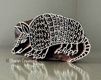 Pottery stamp, Textile stamp, Indian wood stamp, Blockprint stamp, Tjaps- Armadillo