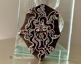 Stamps for Clay, Indian Wood Stamp, Textile Stamp, Wood Blocks, Printing Stamp- Medusa