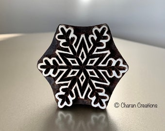 Pottery stamp, Soap Stamp, Printing Stamp, Wood Block Stamp - Small Snowflake