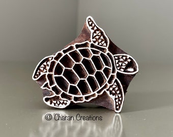 Pottery Stamp, Indian Wood Stamp, Textile Stamp, Wood Blocks, Tjaps, Soap stamp-  Turtle