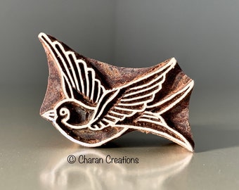 Soap Stamp, Pottery Stamp, Textile Stamp, Indian Wood Stamp, Tjaps- Cute Bird