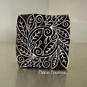 REDUCED Textile Stamp, Pottery Stamp, Indian Wood Stamp, Tjaps, Blockprint Stamp, Printing Stamp Blocks- Square Seamless Floral Stamp
