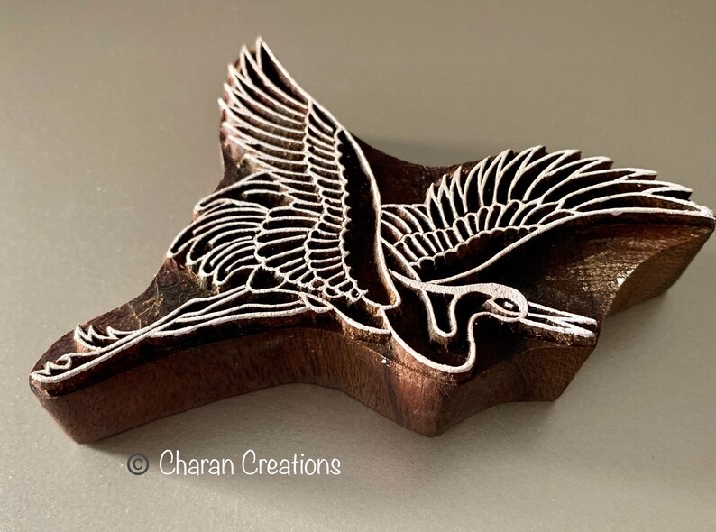 Stamps for Clay, Indian Wood Stamp, Textile Stamp, Wood Blocks, Soap stamp HERON image 5