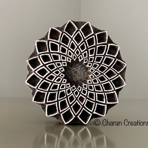 Textielstempel, handgesneden Indiase houten stempel, blokdrukstempel, aardewerkstempel - mandala