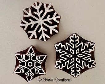 Pottery stamp, Soap Stamp, Printing Stamp, Wood Block Stamp - Small Snowflake