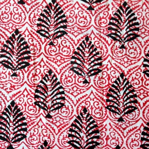 Hand Block Printed Fabric in Beautiful Floral Pattern- One Yard