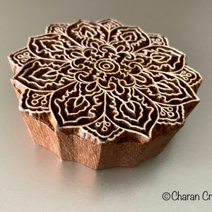 Pottery Stamp, Fabric Stamp, Indian Wood Stamp, Tjaps, Blockprint Stamp Mandala/Medallion image 2