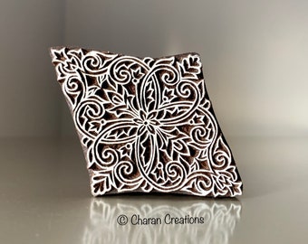 Stamp for Clay, Indian Wood Stamp, Textile Stamp, Wood Blocks, Leather Stamp -Rhombus Decorative Design