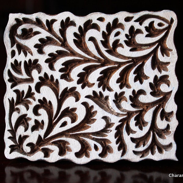 Pottery Stamp, Carved Block stamp, Indian wood stamp, Textile stamp- Seamless Floral Design