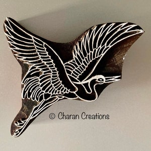 Stamps for Clay, Indian Wood Stamp, Textile Stamp, Wood Blocks, Soap stamp HERON image 1
