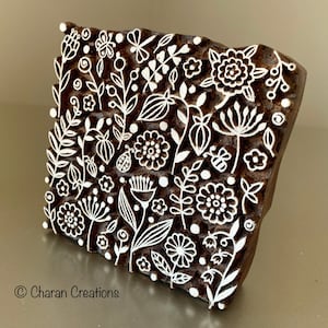 Pottery Stamp, Carved Block stamp, Indian wood stamp, Textile stamp- Seamless Floral Design