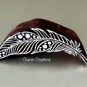 Pottery Stamp, Textile Stamps, Indian Wood Stamp, Tjaps, Blockprint Stamp- Feather