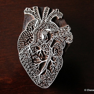 Pottery Stamps, Indian Wood Stamp, Textile Stamp, Wood Blocks, Tjaps, Printing Stamp- Heart