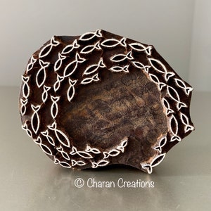 Pottery Stamps, Wood Blocks, Indian Wood Stamp, Textile Stamp, Tjaps, Printing Stamp- School of Fish