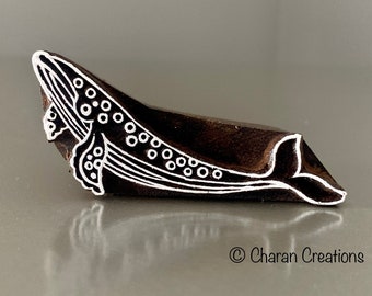 Pottery Stamp, Textile stamp, Indian Wood Stamp, Tjaps, Blockprint Stamp, Printing Stamp Blocks- Humpback Whale